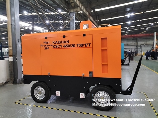 KSCY-650/20-700/17 18m3/Min 650CFM 20bar 17bar المسمار الغازي الدوار المحمول ضاغط الهواء ضاغط المسمار